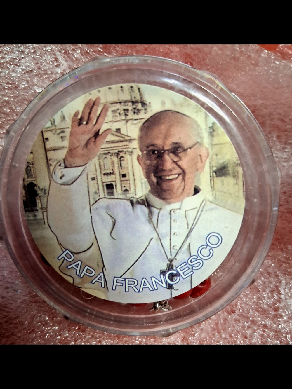 Red Rosary Blessed By Pope Francis